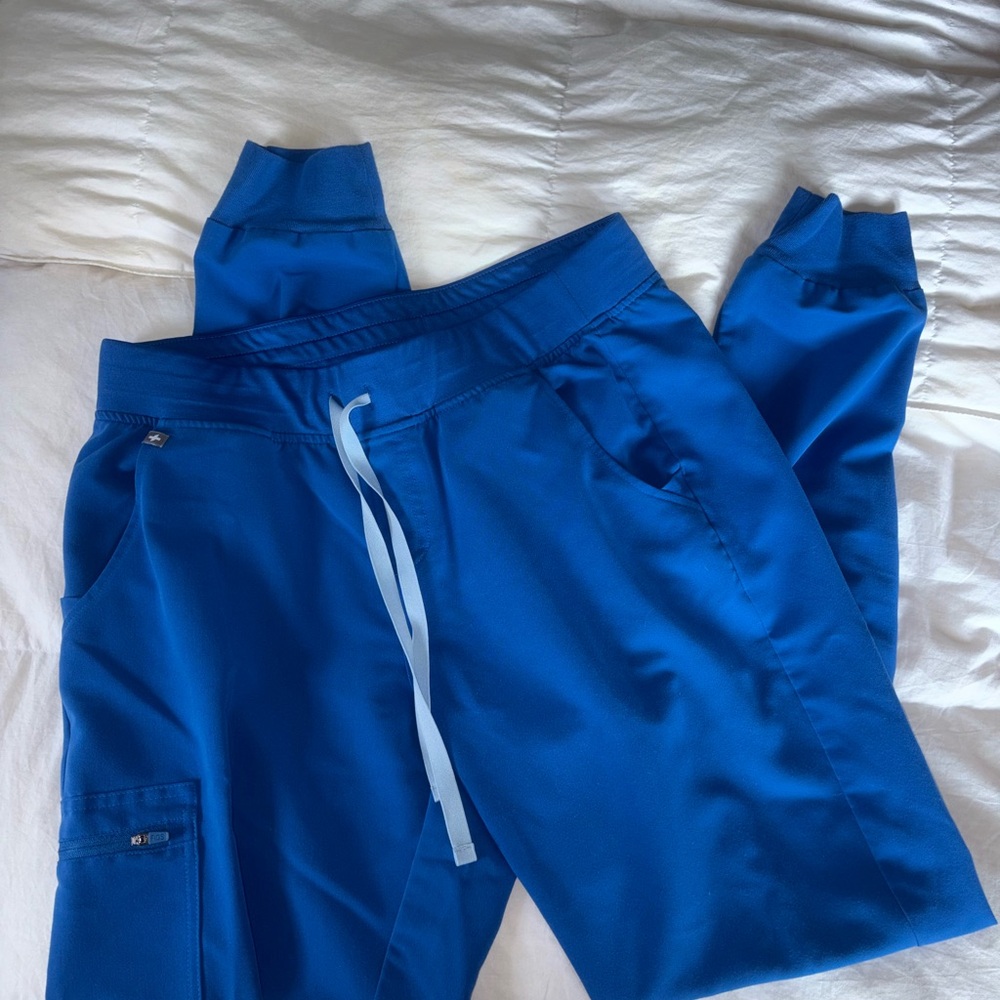 Figs Royal Blue Medium TALL Zamora Jogger Scrub Pants